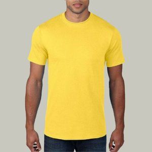 Anvil Mens Yellow T Shirt Short Sleeve New